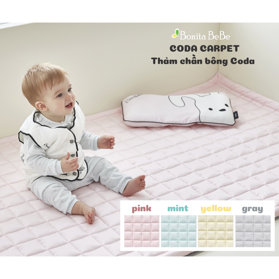 Thảm trải chần bông Coda mềm mại thông thoáng thích hợp 4 mùa cho bé nhập khẩu Bonitabebe HQ