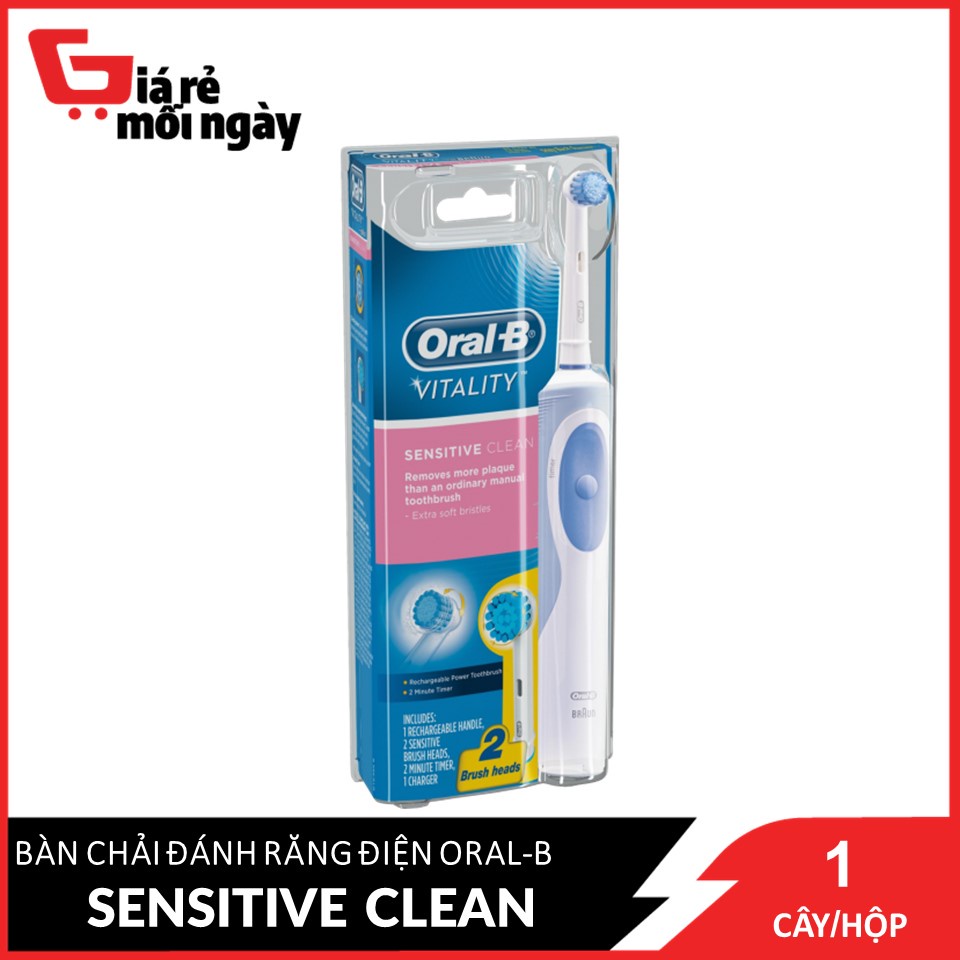 Bàn Chải Đánh Răng Điện Oral B Vitality Sensitive Clean 1 Bàn Chải 2 Đầu