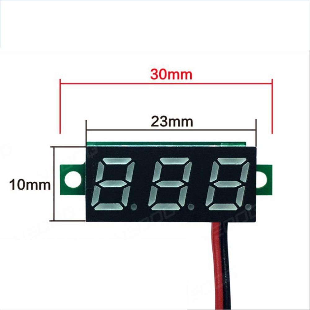 Vôn kế đo điện áp có đồng hồ đo màn hình LED 3 chỉ số kỹ thuật số và 2 dây Đầu DC 2.5-30V nhỏ gọn có nhiều màu