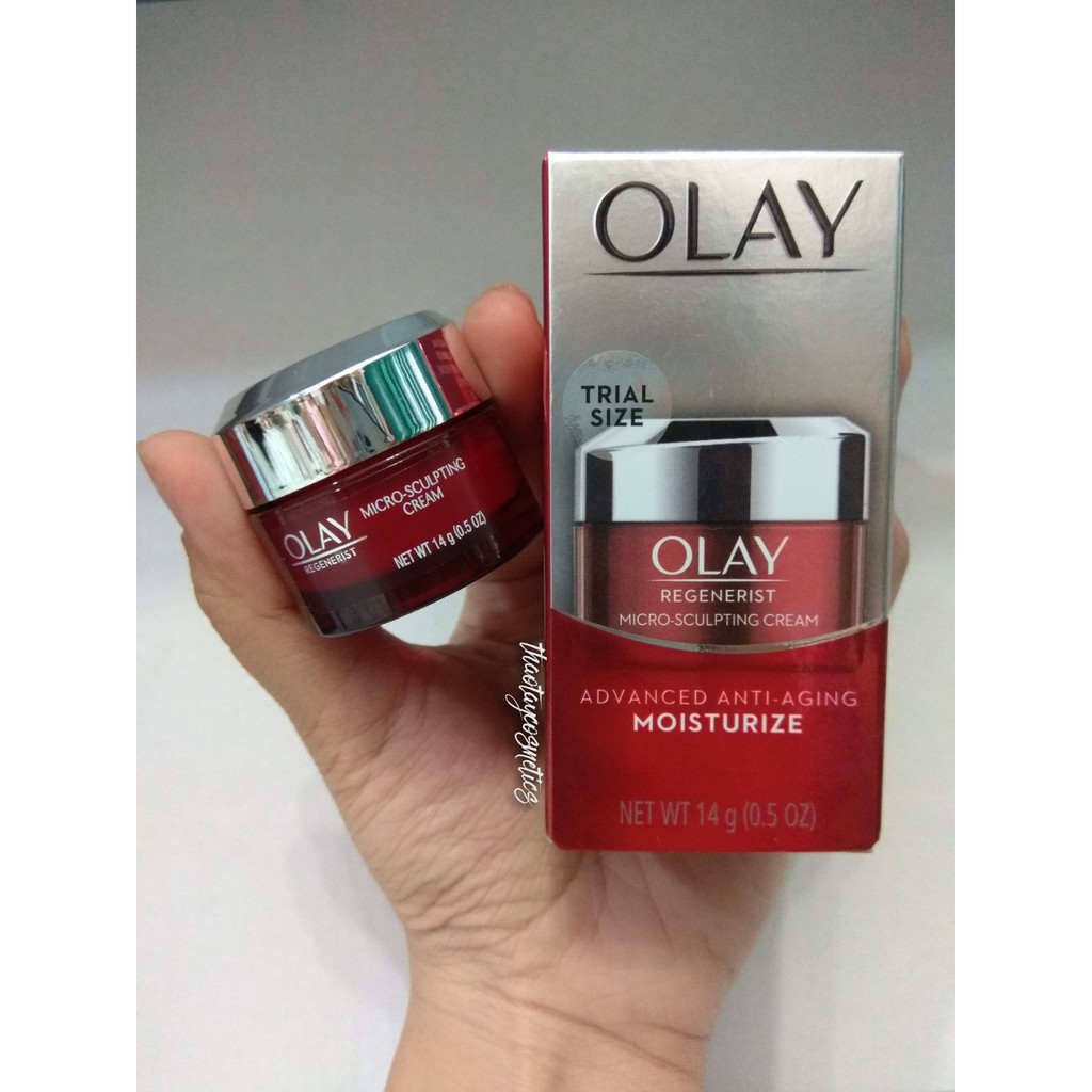 [Hàng Mỹ/Trial Size] Kem dưỡng ẩm chống lão hóa Olay Regenerist Micro-Sculpting Cream Face Moisturizer (14g)