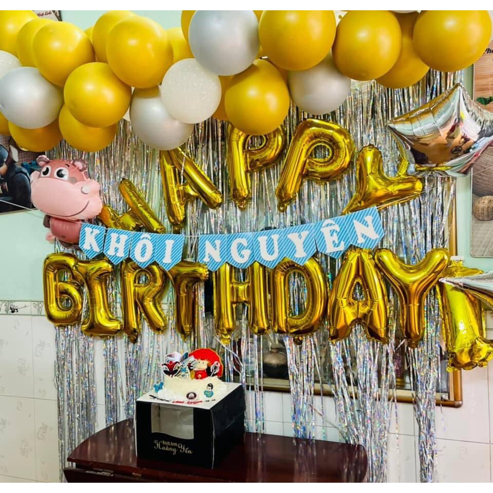 Dây chữ ghép tên trang trí sinh nhật thôi nôi đầy tháng thiết kế theo yêu cầu HAPPYKID DCGT