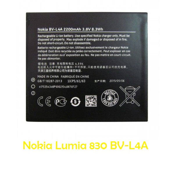 Pin NOKIA Lumia 830 BV-L4A dung lượng chuẩn (Loại A)(BM-00392)