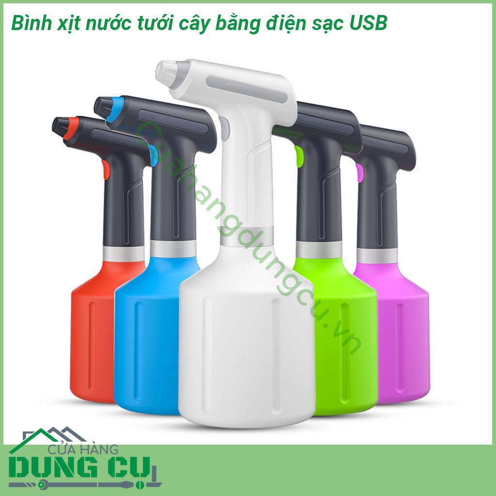 Bình phun nước tưới cây dùng pin sạc USB 1L mẫu mới nhất