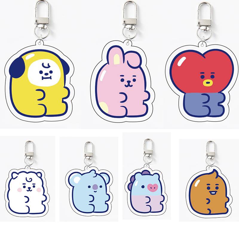 Móc khóa Acrylic hai mặt hình nhân vật BT21 KPOP BTS