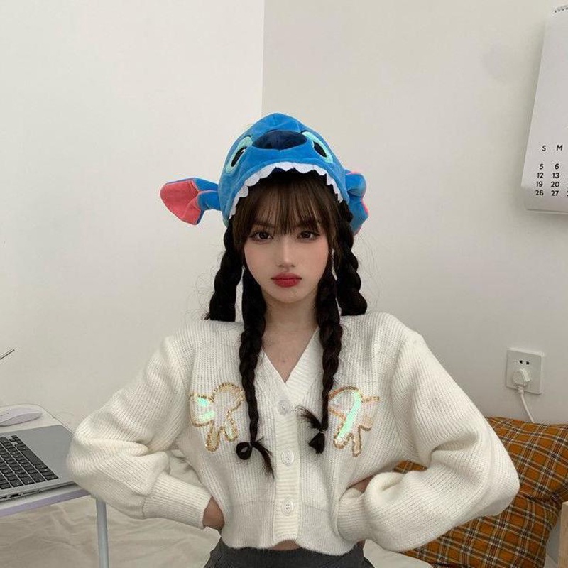 Áo Sweater Tay Dài Dáng Suông Ngắn Màu Tím Dễ Phối Đồ Thời Trang Phong Cách Hàn Quốc