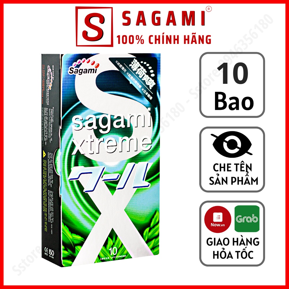 Bao Cao Su Sagami Spearmint Hương Bạc Hà - BCS Mỏng - Kéo Dài Thời Gian - Hộp 10 Chiếc