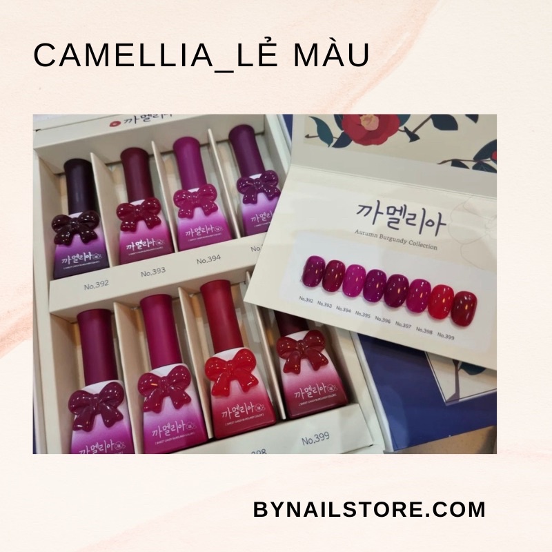 Sơn gel cao cấp Hàn Quốc tone màu đỏ hoa trà tách lẻ collection ‘Camellia’ (1pcs)
