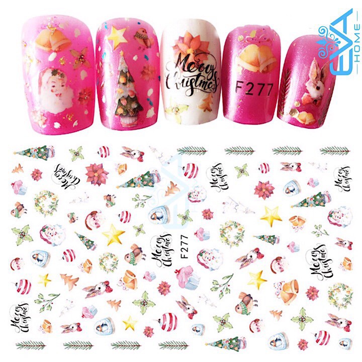 Miếng Dán Móng Tay 3D Nail Sticker Tráng Trí Noel Giáng Sinh F277