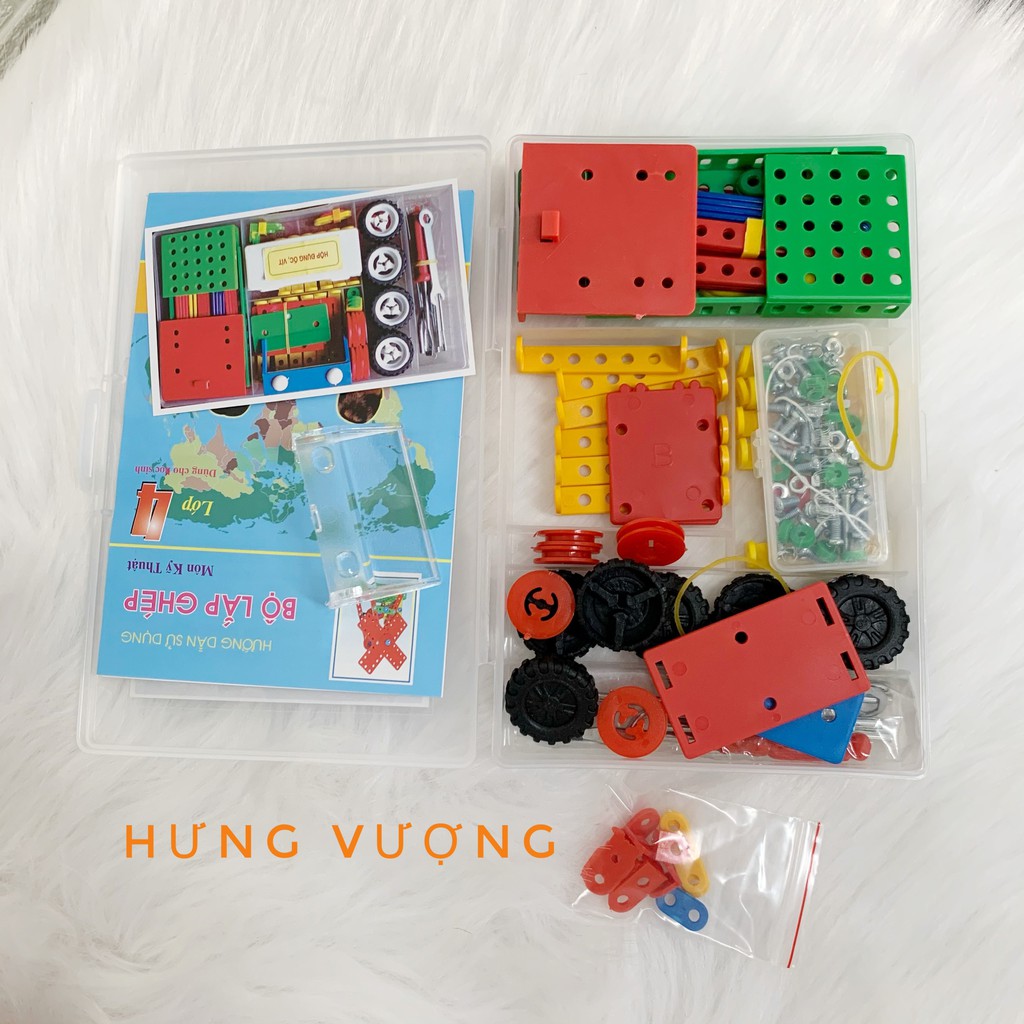 Bộ đồ dùng học tập, mô hình lăp ghép kĩ thuật,dùng cho học sinh lớp 4 TT37 Bộ Giáo Dục và Đào Tạo Hoa Minh