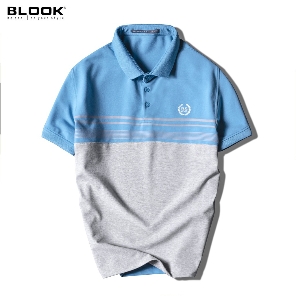 Áo polo nam  cổ bẻ vải thun cá sấu cotton co giãn tốt phối sọc 2 màu trẻ trung, xuất xịn mã 33395 BLOOK | BigBuy360 - bigbuy360.vn