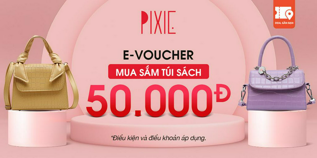 E-Voucher mua sắm túi xách trị giá 50.000đ tại Pixie