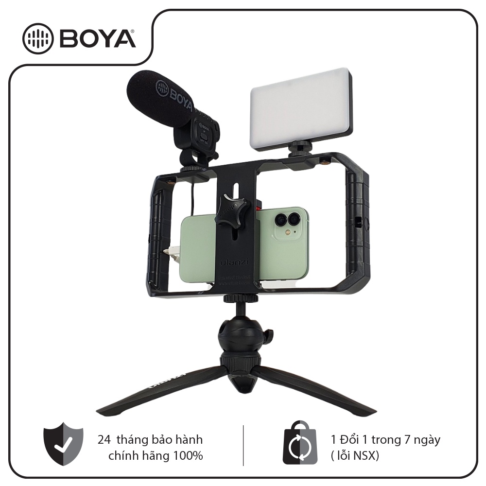 PHOTOCITY YOUTUBER KIT M1 - Combo Mic thu âm BOYA BY-BM3011 và phụ kiện dành cho Điện thoại cổng 3.5mm- Hàng chính hãng