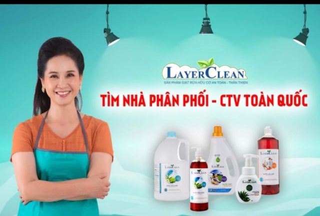 Nước rửa tay hữu cơ Layerclean dạng bọt hương lô hội trà xanh can 5L