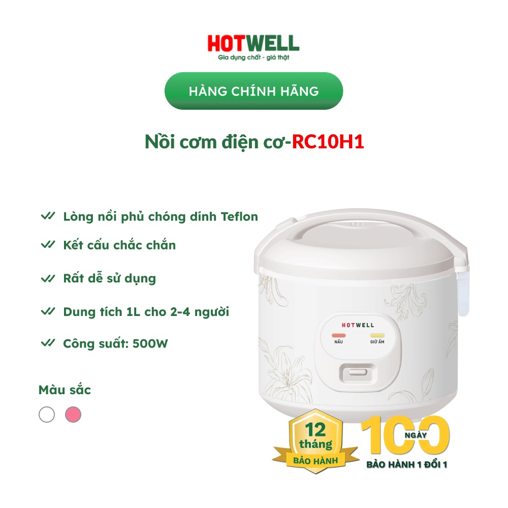 [Mã ELHADEV giảm 4% đơn 300K] Nồi cơm điện cơ Hotwell RC10H1