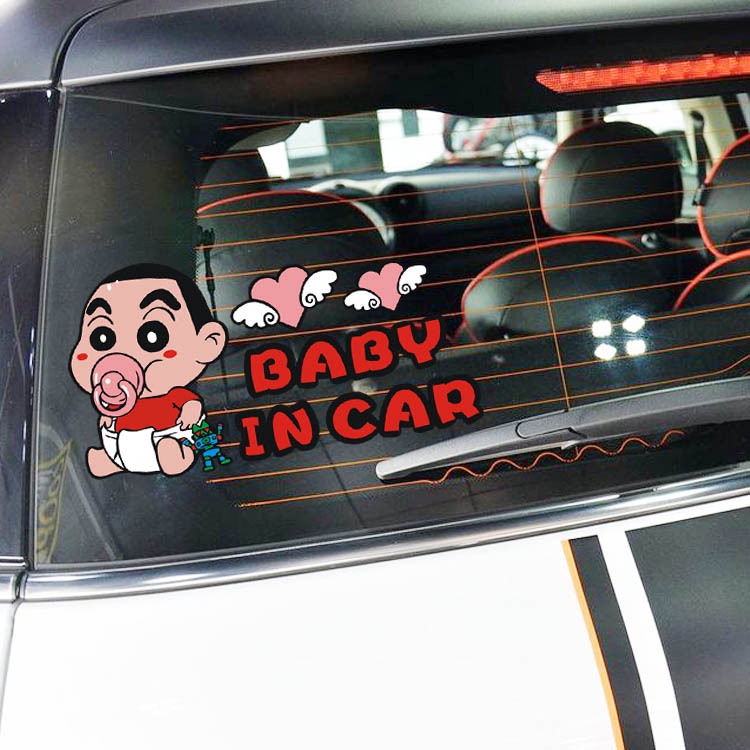 Đề Can Dán Trang Trí Xe Hơi Họa Tiết Hoạt Hình Luffy Chopper Baby in Car Sáng Tạo