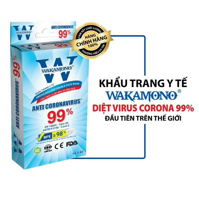 khẩu trang diệt khuẩn 99% wakamono