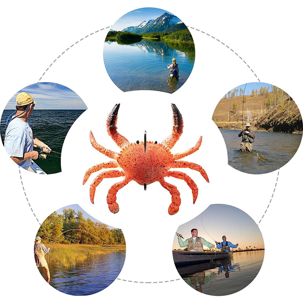 Mồi Câu Cá Giả Hình Cua / Vịt Mềm 3D Siêu Bền