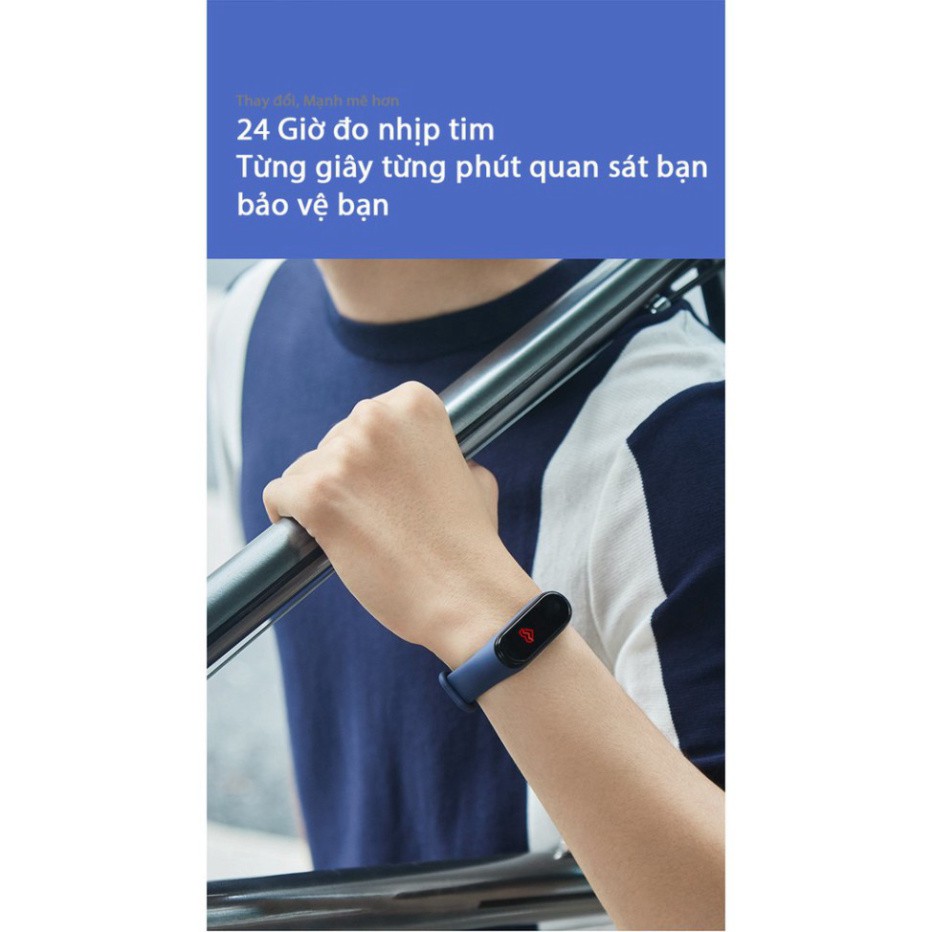 ƯU ĐAI DUY NHAT XiaoMi MiBand 4 đồng hồ thông minh band AI Màng hình 7 sắc Đo nhịp tim đo huyết bước chân app tập thể dụ