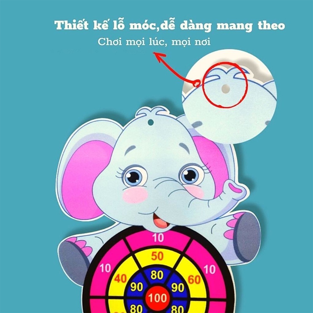 Ném Bóng Dính, Bảng Phi Tiêu Bóng Ném Dính Rèn Luyện Tính Tập Trung Cho Bé Tặng Kèm 3 Bóng + 1 Móc Treo T1