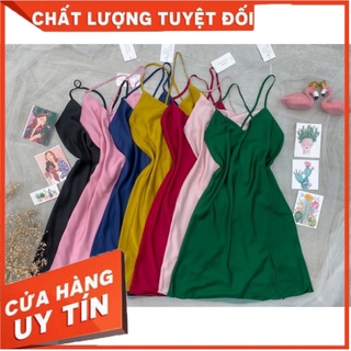 Sx676 váy ngủ lụa QC - đầm ngủ lụa cao cấp -MinhTrang