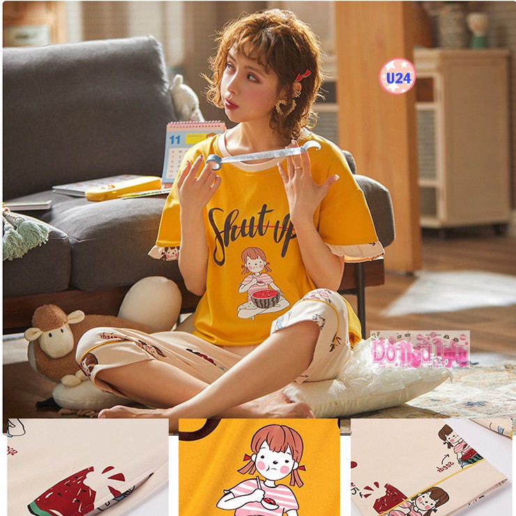 Bộ Ngủ đùi Thun cotton u7