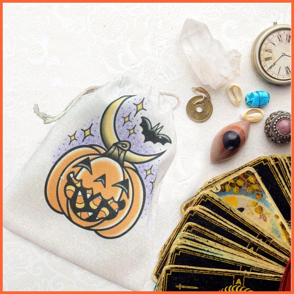 Túi Dây Rút Đựng Bài Tarot / Bài Tarot Hình Bí Ngô / Mặt Trăng