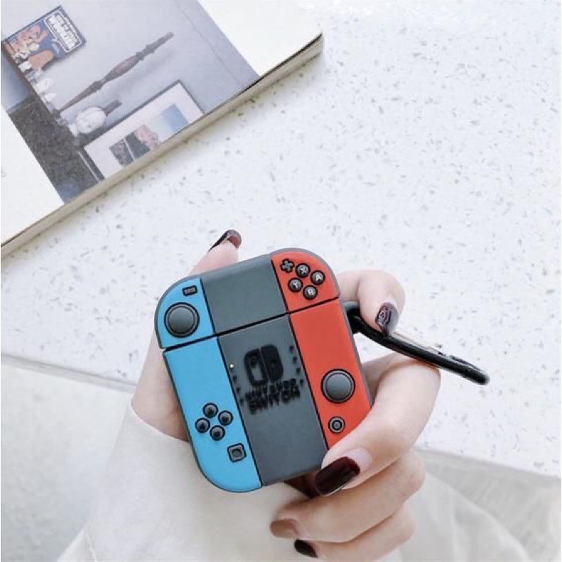 VỎ BAO ĐỰNG AIRPODS 1/2/PRO HÌNH NINTENDO SWITCH KÈM MÓC | Tattyhouse |