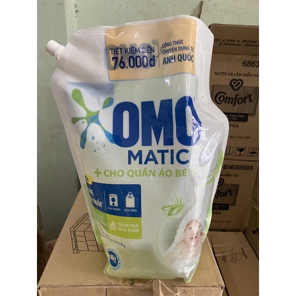 Nước Giặt Omo Matic Baby Cho Quần Áo Bé Yêu 3.6kg/túi