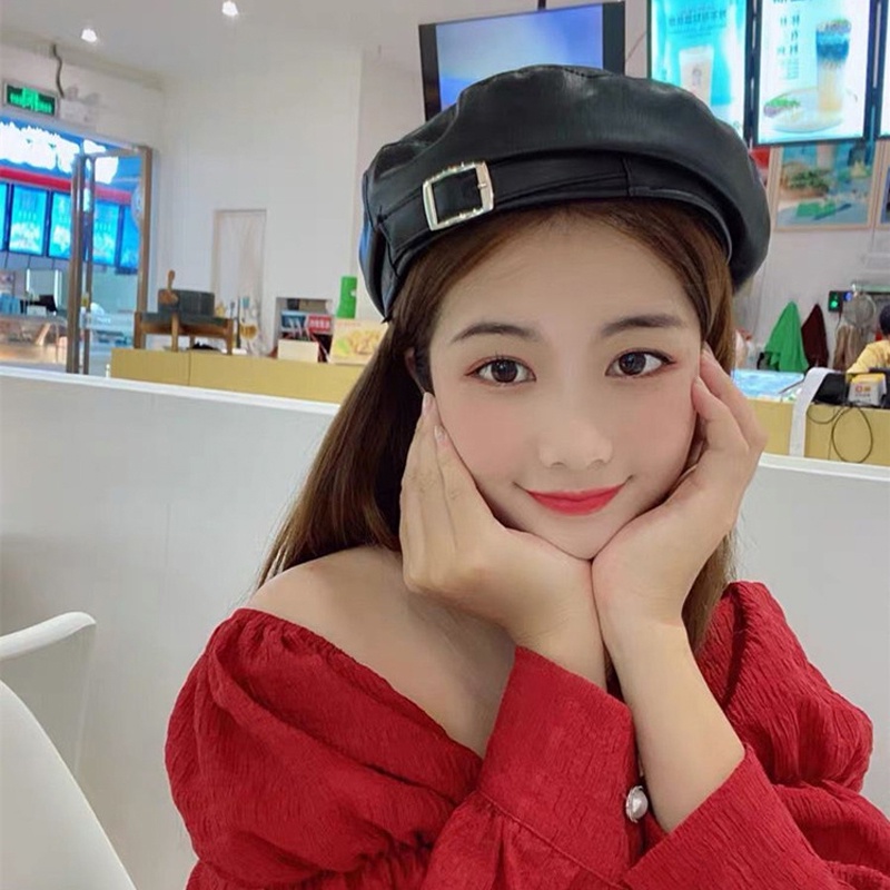 Mũ nồi, mũ beret nữ da hàn quốc thời trang