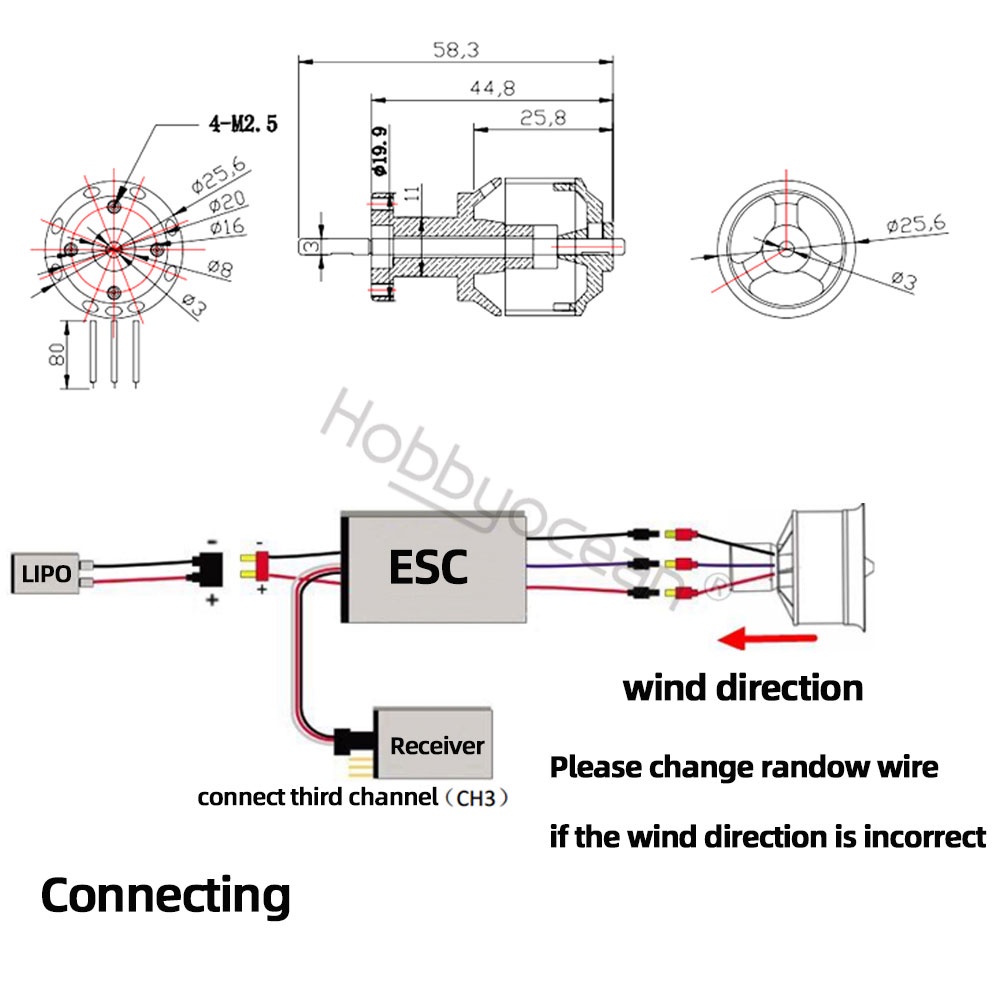 Quạt 50mm 64mm 70mm 90mm 11/12-Blades EDF ESC 50A Cho Máy Bay E-flite Viper RC
