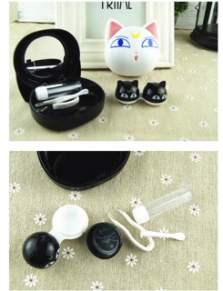 Khay đựng lens mèo trắng đen