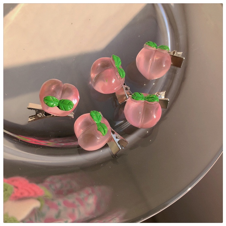 Kẹp tóc hình trái tim, quả đào, nơ  phong cách Hàn Quốc