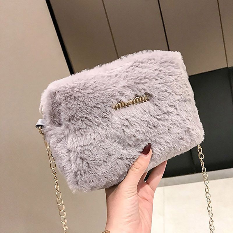 Túi đeo chéo bằng lông mịn mượt thiết kế dễ thương hợp thời trang