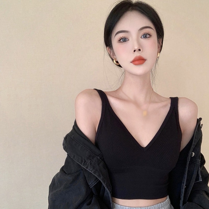 Áo tanktop hai dây màu sắc đơn giản cho nữ