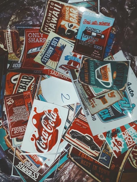 Combo sticker dán chống nước chủ đề Retro