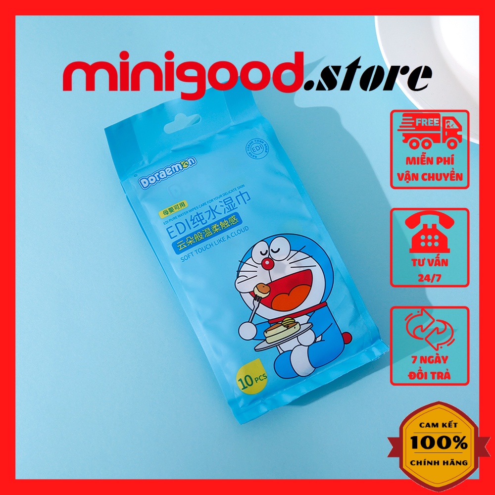 Khăn giấy ướt cao cấp EDI Doraemon MINIGOOD 10 miếng có bao riêng