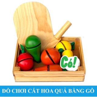 Đồ chơi Khay Cắt ghép Hoa Quả Bằng Gỗ Việt nam