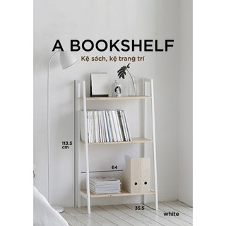 KỆ SÁCH 3 TẦNG - MÀU TRẮNG & TỰ NHIÊN - BOOK SHELF 3F _ WHITE & NATURAL - ROKY STORE - KỆ ĐA NĂNG