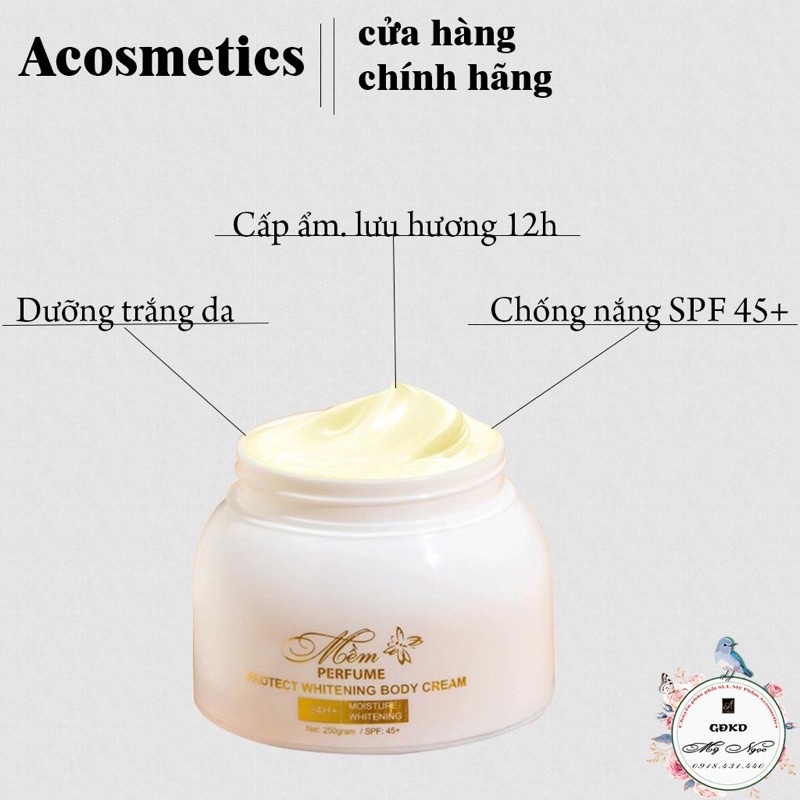 Kem Body Mềm Acosmetics, kem dưỡng trắng da toàn thân (Cty Chính Hãng)