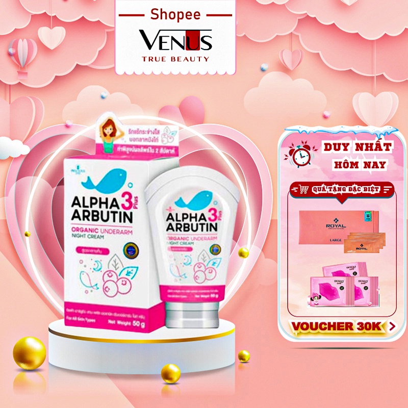Kem dưỡng trắng giảm thâm nách Precious Skin Alpha Arbutin Organic Underarm Whitening Cream 50g