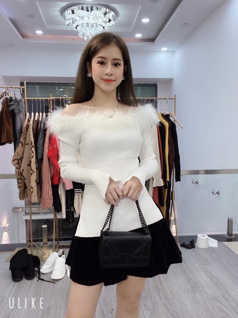 Áo len Lông mặc được cả lệh vai