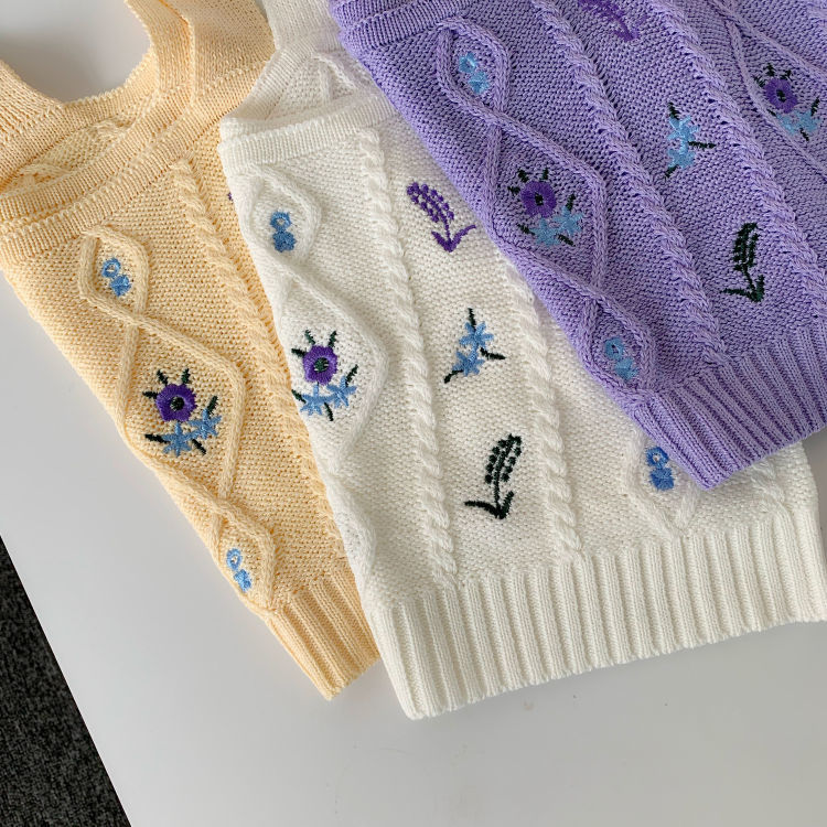 Áo Dệt Kim Hai Dây Dáng Ôm Thêu Họa Tiết Thời Trang Mùa Hè Hàn Quốc 2020 Cho Nữ