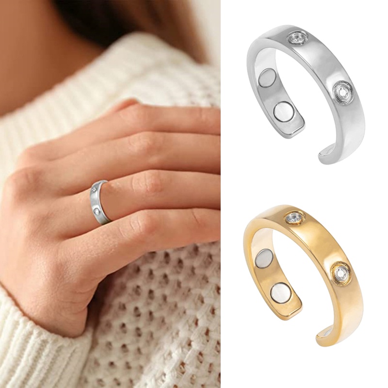 Nhẫn Pha Lê Bấm Huyệt Dạng Hở Thanh Lịch Thời Trang