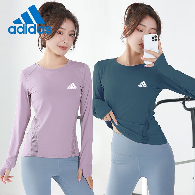 Adidas Áo Tập Thể Thao Dài Tay Không Đường May Thời Trang Cho Nữ