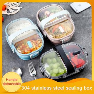 Thép không gỉ 304 hộp cơm trưa Nhật Bản hộp đựng đồ ăn trưa không có khe xiên chống rò rỉ