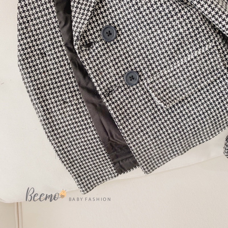Set vest kẻ công tử bé trai