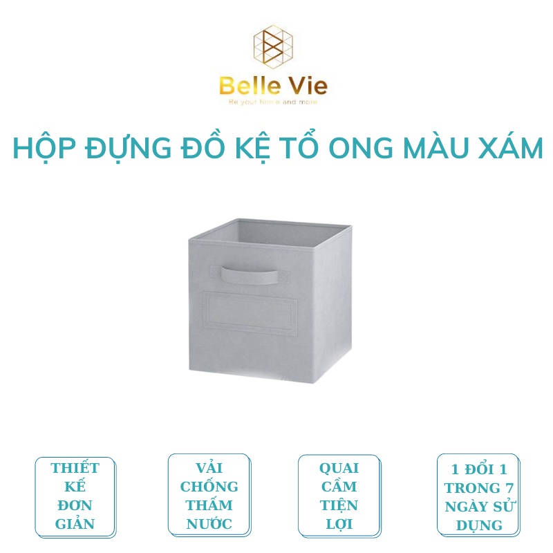 Hộp Vải Kệ Tổ Ong - Hộp Đựng Đồ Đa Năng Cho Kệ Sách Nhiều Tầng Chống Ẩm Mốc Có Thể Gấp Gọn