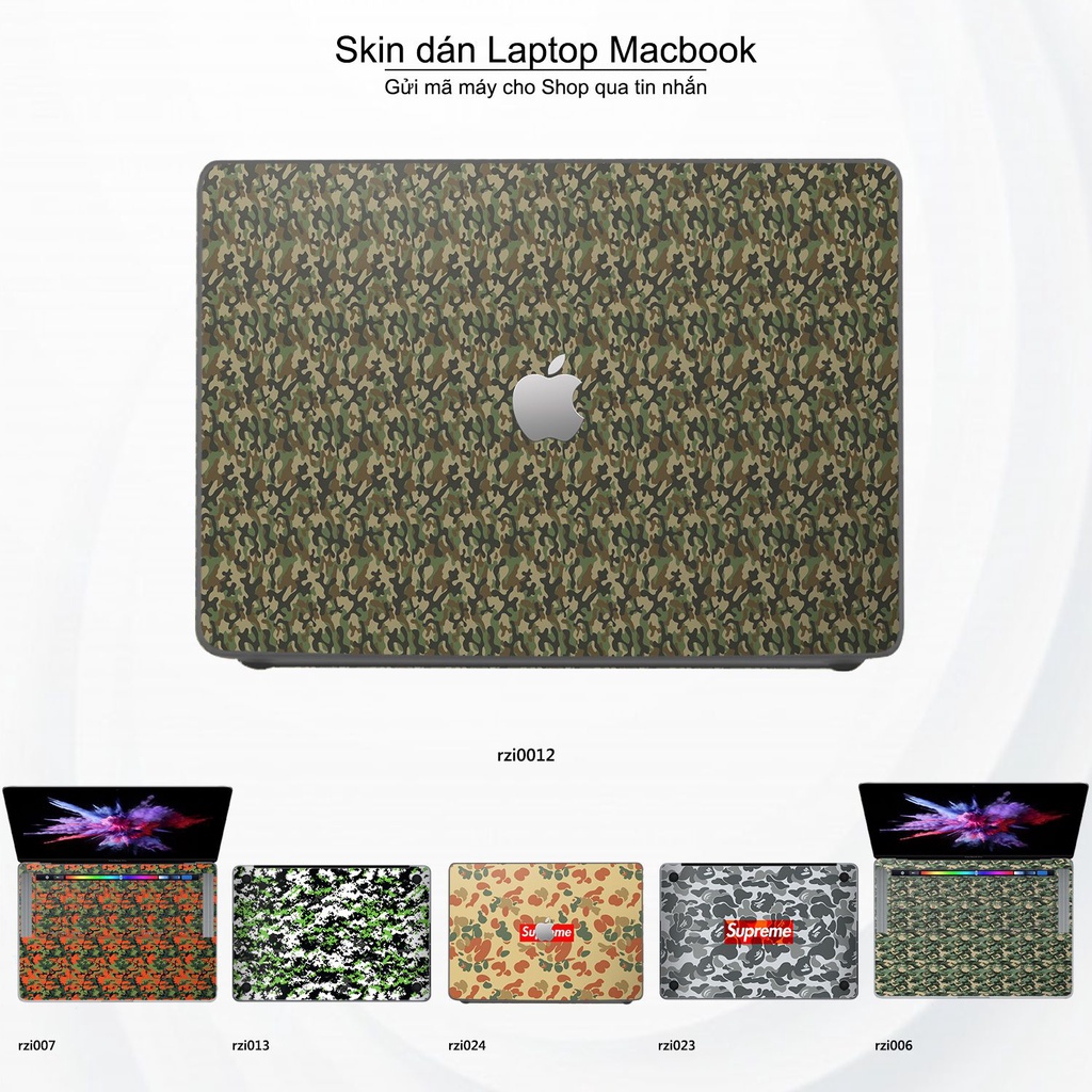 Skin dán Macbook mẫu rằn ri (đã cắt sẵn, inbox mã máy cho shop)