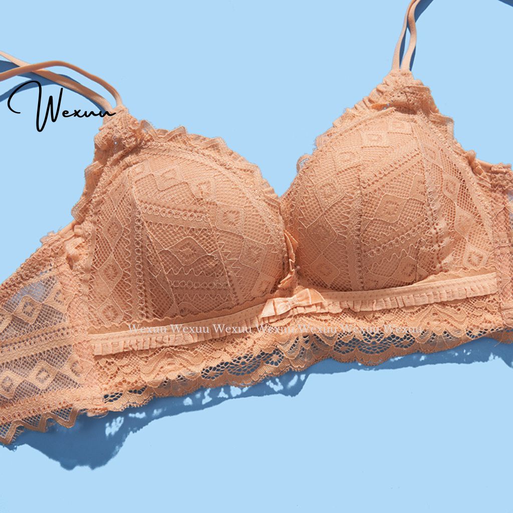 Áo lót nữ ren Wexuu Design thiết kế không gọng đệm dày nâng ngực gợi cảm, có lỗ thông hơi - AV26