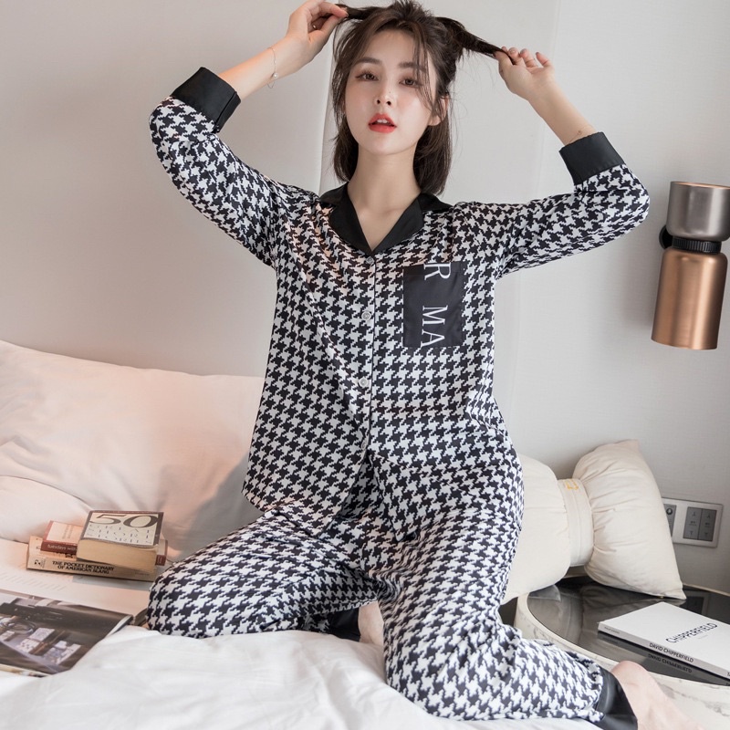Pijama lụa cao cấp Quảng Châu lụa mịn mát chất lụa siêu đẹp